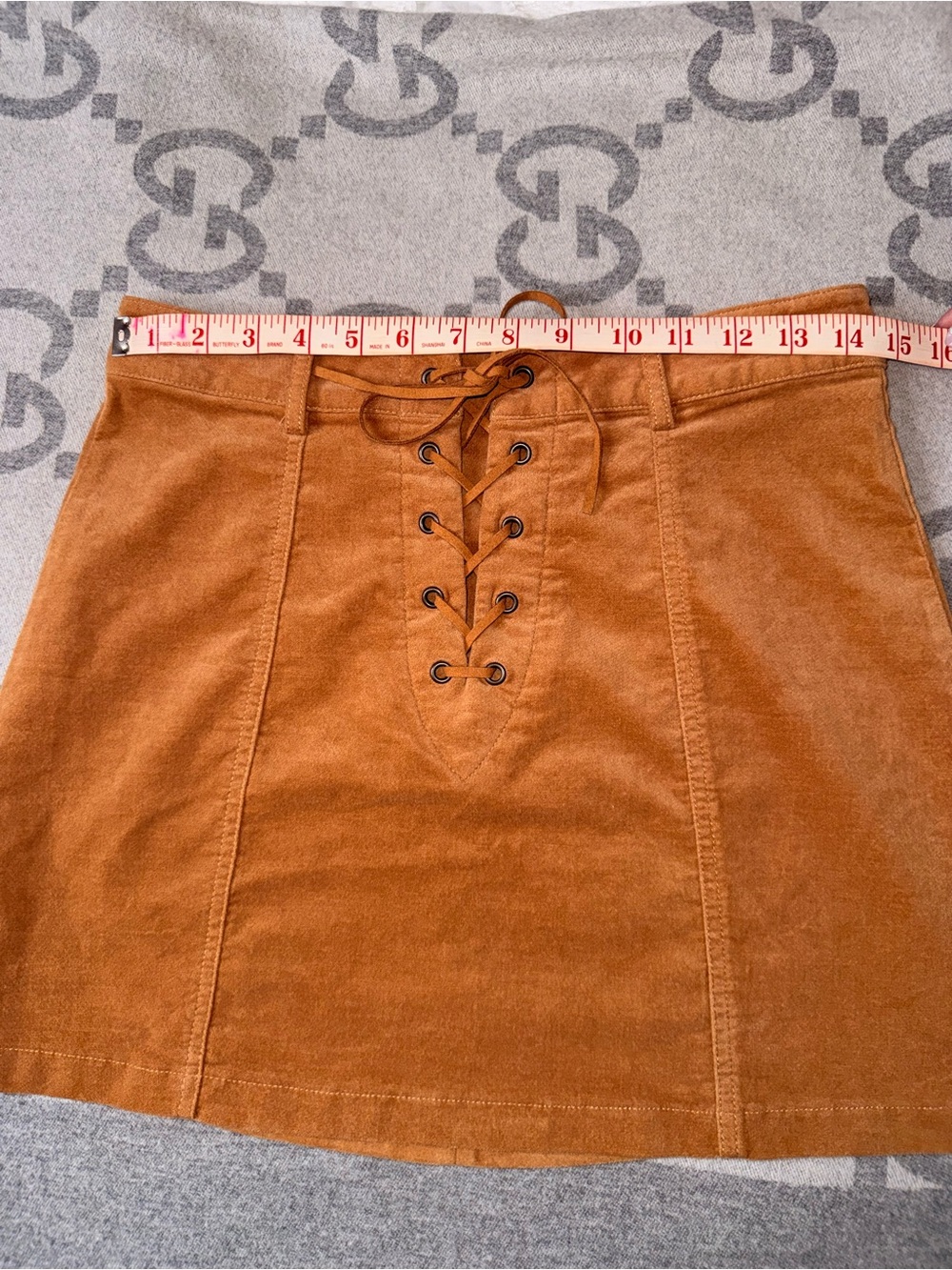 Forever 21 Rust Lace-Up Corduroy Mini Skirt - Picture 4 of 9